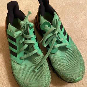 boys green Adidas shoes